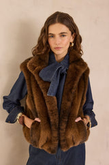SUZANNE BROWN FAUX FUR VEST