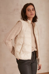 ALI BEIGE SLEEVELESS DOWN JACKET