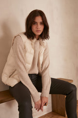 ALI BEIGE SLEEVELESS DOWN JACKET