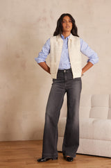 LISA BLACK WIDE-LEG JEANS