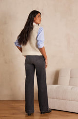 LISA BLACK WIDE-LEG JEANS