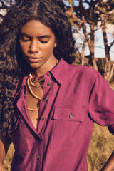 MARLINE BOUGAINVILLEA SHIRT DRESS