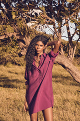 MARLINE BOUGAINVILLEA SHIRT DRESS