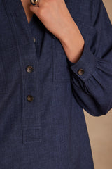 MARLINE BLUE SHIRT DRESS