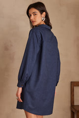 MARLINE BLUE SHIRT DRESS