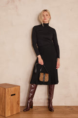 ELISA BLACK KNITTED SKIRT