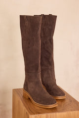ROMANE CHOCOLATE LEATHER BOOTS