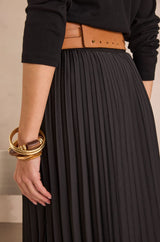 ESTHER BLACK PLEATED SKIRT
