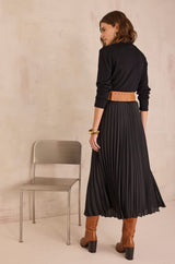 ESTHER BLACK PLEATED SKIRT