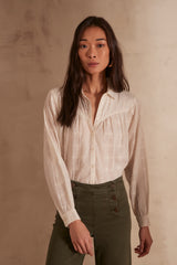 PERLE CREAM EMBROIDERED BLOUSE