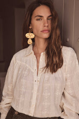 PERLE CREAM EMBROIDERED BLOUSE