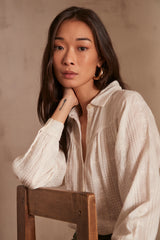 PERLE CREAM EMBROIDERED BLOUSE