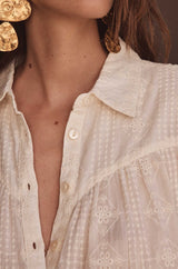 PERLE CREAM EMBROIDERED BLOUSE