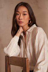 PERLE CREAM EMBROIDERED BLOUSE