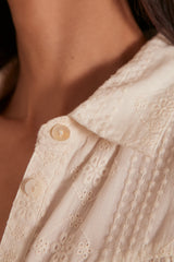 PERLE CREAM EMBROIDERED BLOUSE