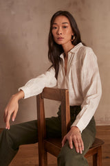 PERLE CREAM EMBROIDERED BLOUSE