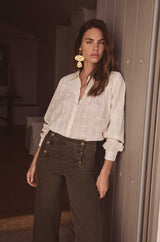 PERLE CREAM EMBROIDERED BLOUSE