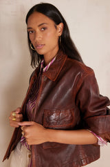COCO RUST LEATHER JACKET