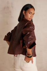 COCO RUST LEATHER JACKET