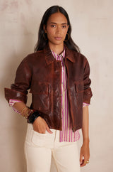 COCO RUST LEATHER JACKET