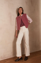 LEROY PINK SLEEVELESS WOOL JUMPER