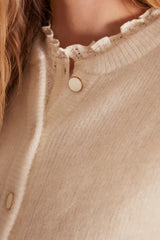 LOU ECRU MOHAIR CARDIGAN