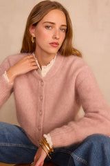 LOU POWDER MOHAIR CARDIGAN