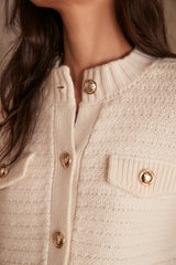 SALMA CREAM WOOL CARDIGAN