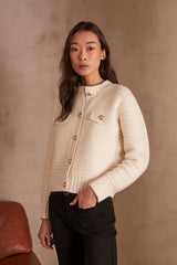 SALMA CREAM WOOL CARDIGAN