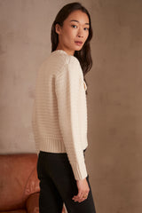 SALMA CREAM WOOL CARDIGAN