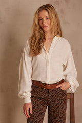 PERSEE CREAM EMBROIDERED SHIRT