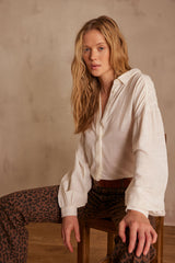 PERSEE CREAM EMBROIDERED SHIRT