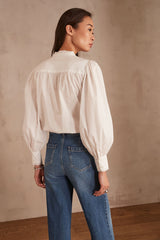 PEYTON ECRU EMBROIDERED BLOUSE