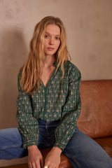 PENNY EMERALD FLORAL BLOUSE