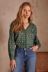 PENNY EMERALD FLORAL BLOUSE