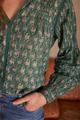 PENNY EMERALD FLORAL BLOUSE