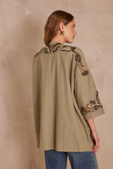 NOURIA LEAF GREEN EMBROIDERED JACKET
