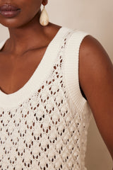 SHARON ECRU COTTON TANK TOP