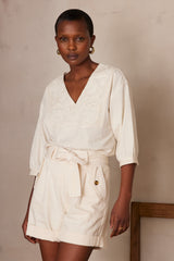 ADICIE CREAM COTTON T-SHIRT