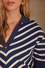 PABLO INK BLUE STRIPED T-SHIRT
