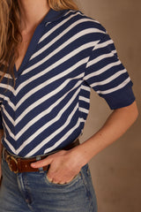 PABLO INK BLUE STRIPED T-SHIRT