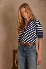 PABLO INK BLUE STRIPED T-SHIRT