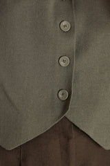 SUZON LEAF GREEN SLEEVELESS CARDIGAN