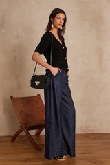 SALOME BLACK COTTON CARDIGAN