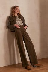 DAISY KHAKI STRIPED T-SHIRT