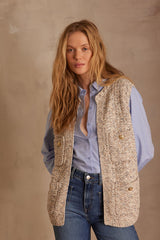 STEFFIE TWEED-INSPIRED SLEEVELESS CARDIGAN