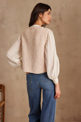 STEFFIE SLEEVELESS COTTON CARDIGAN