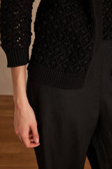 SHARON BLACK COTTON CARDIGAN