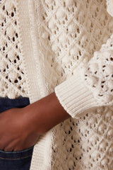 SHARON ECRU COTTON CARDIGAN