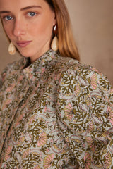 PROMESSE MINT FLORAL BLOUSE